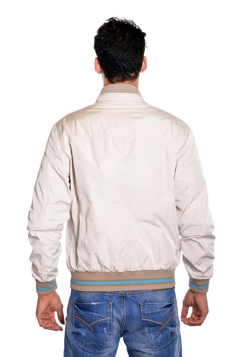 Beige Lightweight Bomber Jacket