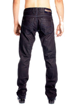 Navy Waxed Slim Fit Denim