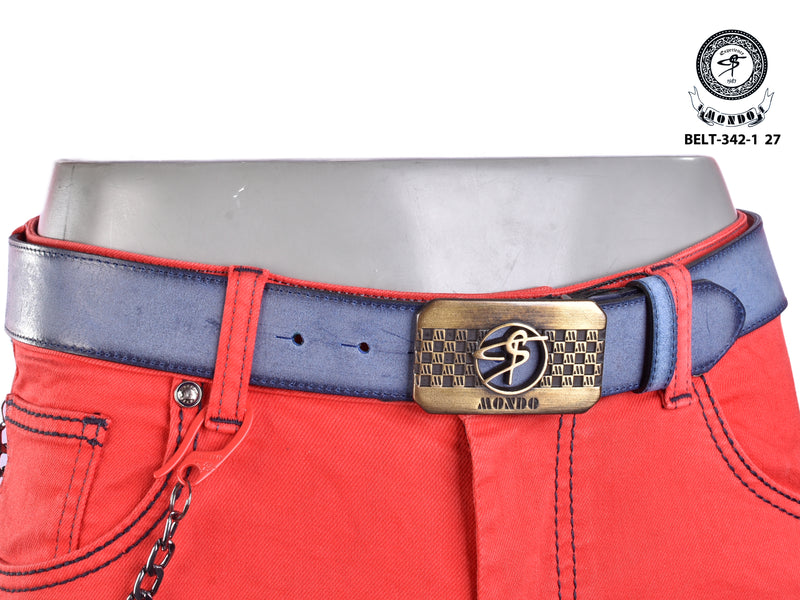 Blue Gold Custom Buckle Leather Belt