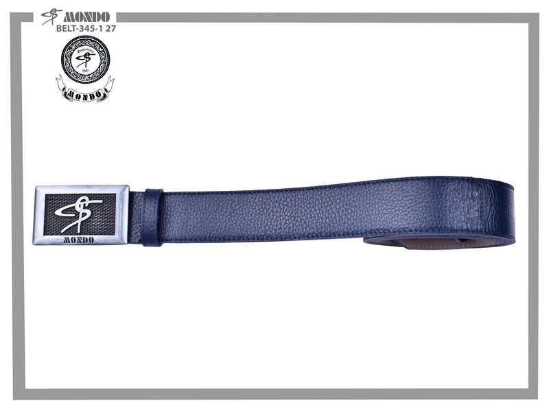 Navy Silver Custom Leather Belt