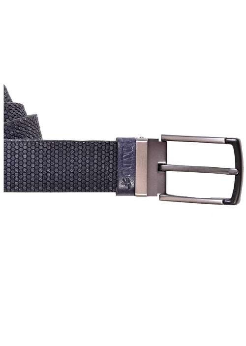 Navy Perforated Leather Belt