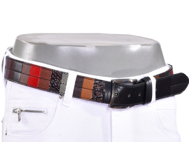 Multi-color Mixed Leather Belt