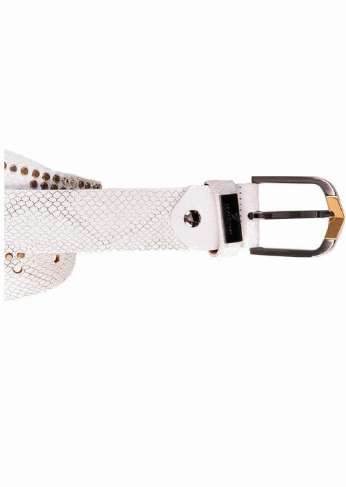 White Gold Studded Belt