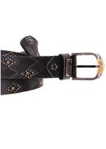 Black Diamond Embossed Studded Belt