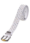 White Gold Rounded Studded Belt