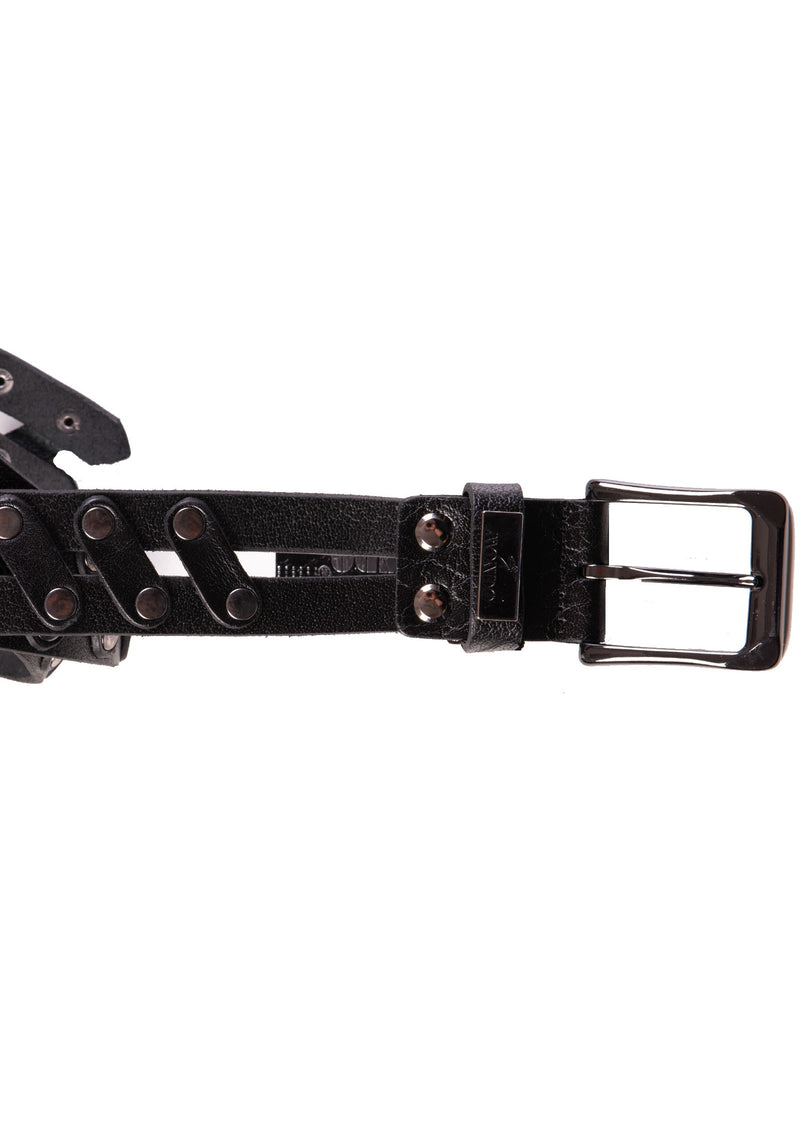 Black Connector Studded Belt