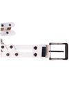 White Connector Studded Belt