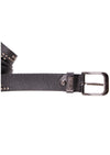 Black Studded Perforated Leather Belt