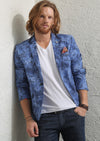 Blue Micro Floral Print Blazer