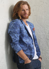 Blue Micro Floral Print Blazer