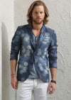 Blue Floral Lightweight Denim Blazer