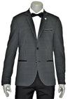 Gray Black Casual Knit Blazer