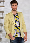 Yellow Micro Floral Jacquard Blazer