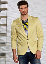 Yellow Micro Floral Jacquard Blazer