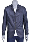 Gray Black Zipper Mandarin Collar Blazer