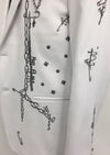 White Chain Embroidery Blazer