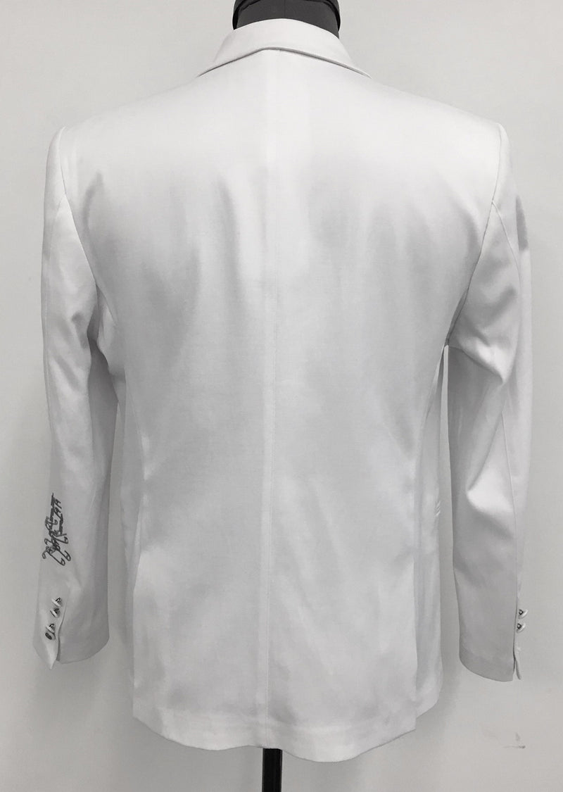 White Chain Embroidery Blazer