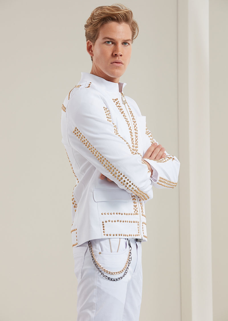 White Gold Studded Jacket