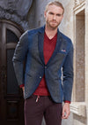 Blue Geometric Knit Blazer