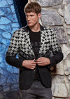 Black Degraded Houndstooth Blazer