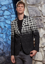 Black Degraded Houndstooth Blazer