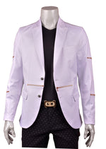 White Gold Zipper Blazer