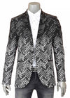 Black Enzo Degraded Knit Blazer