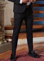 Black Stripe Tech Stretch Fit Pants
