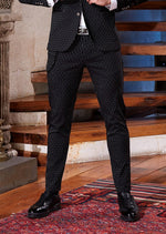 Black Stripe Tech Stretch Fit Pants