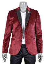 Burgundy Velvet Snake Pattern Blazer