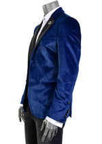 Blue Velvet Snake Pattern Blazer