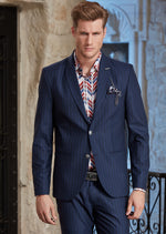 Blue Tonal Stripe 2-Pieces Suit