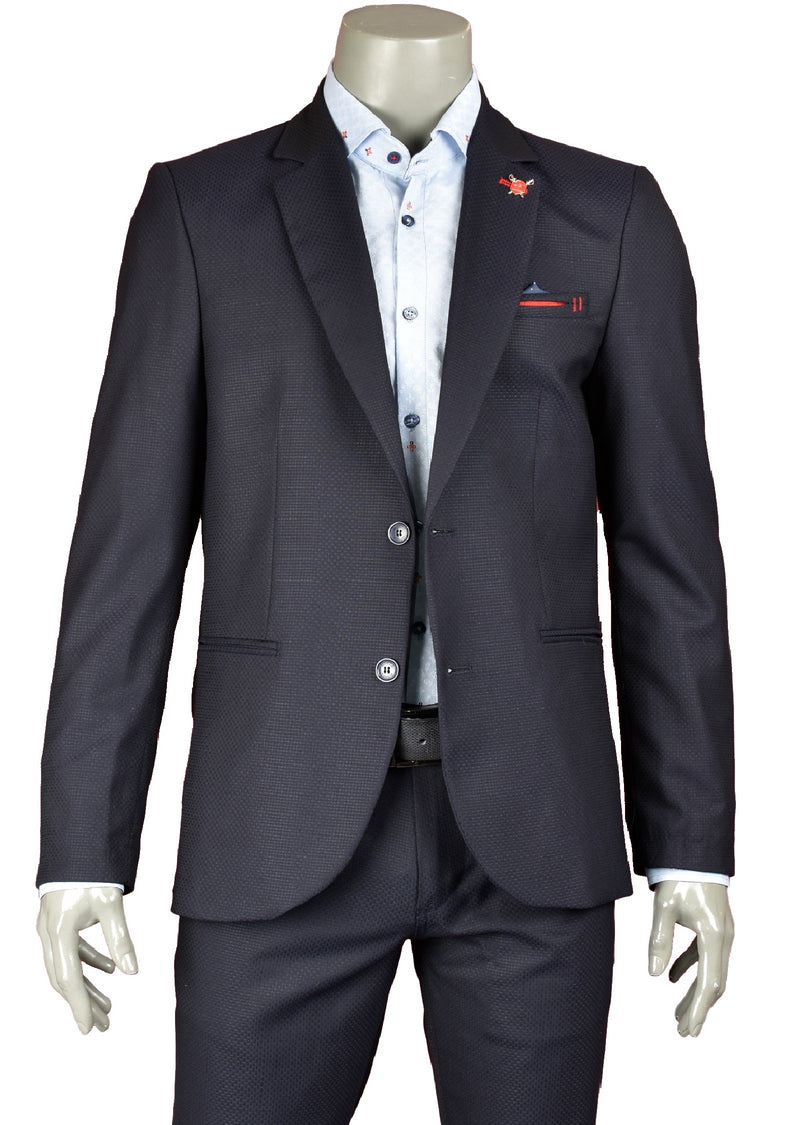 Navy Jetsetter Jacquard 2-Pieces Suit