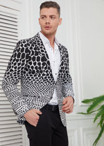 Black White Degraded Jacquard Blazer