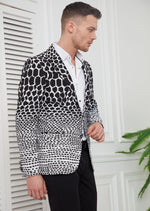 Black White Degraded Jacquard Blazer