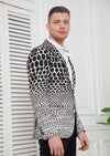 Black White Degraded Jacquard Blazer