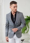 Black "Greco" Pattern Jacquard Blazer