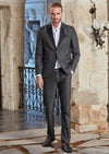 Gray Slim-Fit Jetsetter Jacquard 2-Pieces Suit