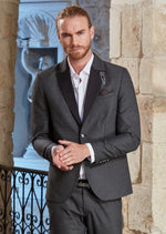 Gray Slim-Fit Jetsetter Jacquard 2-Pieces Suit