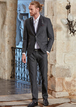 Gray Slim-Fit Jetsetter Jacquard 2-Pieces Suit