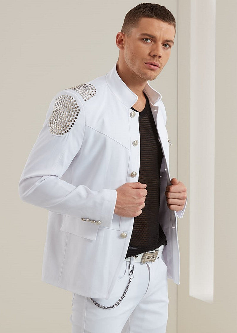 White Silver Studded Jacket