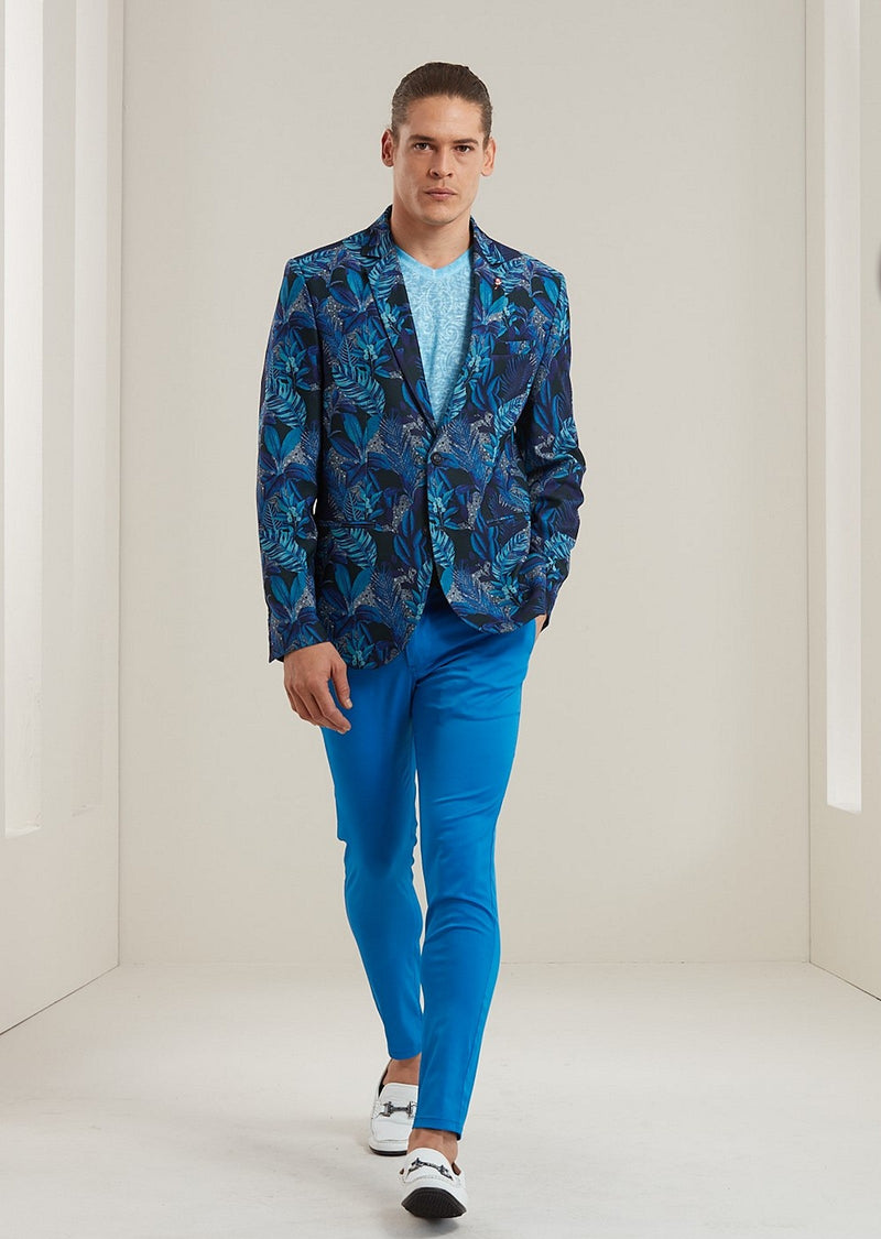 Blue "Vibe" Floral Print Blazer