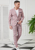 Pink Plaid Tech 2-Pcs Suit