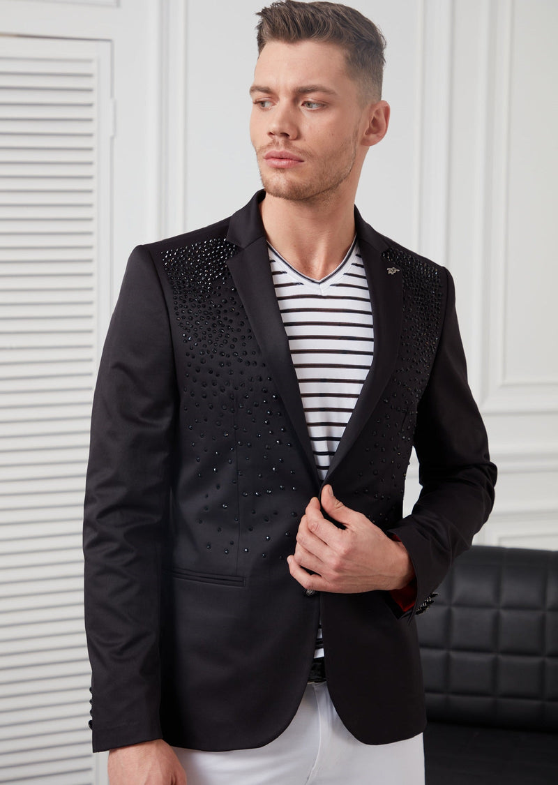 Black Rhinestone Luxury Blazer