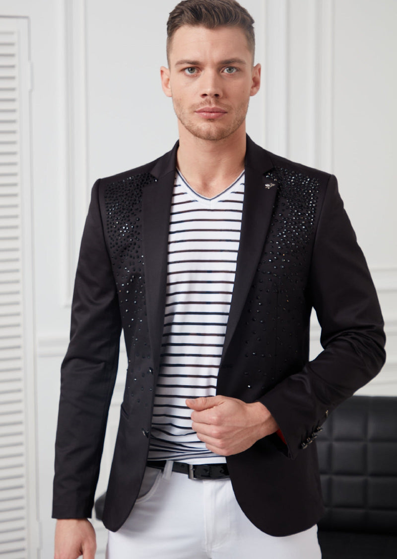 Black Rhinestone Luxury Blazer