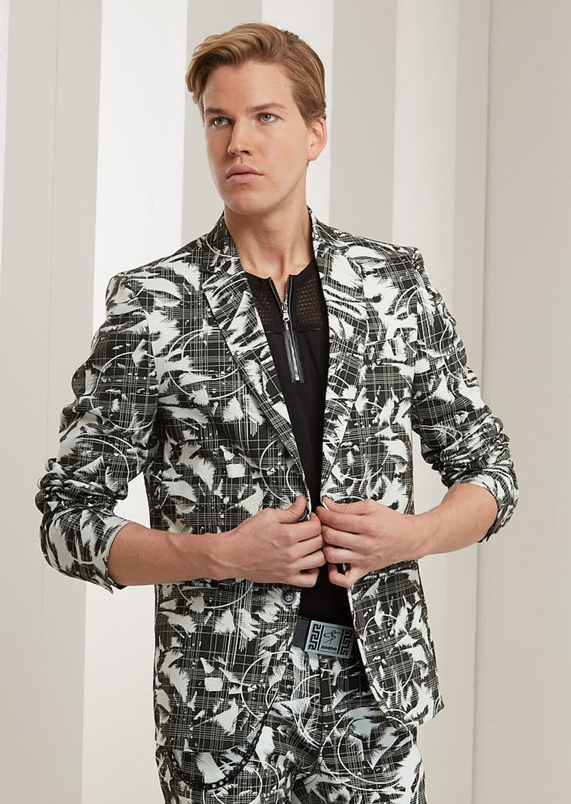 Black "Vibe" Floral Print Blazer