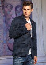 Navy Luigi Square Knit Blazer