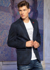 Navy Luigi Square Knit Blazer