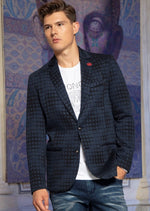 Navy Luigi Square Knit Blazer