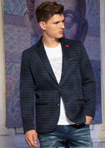 Navy Luigi Square Knit Blazer